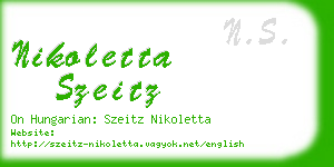 nikoletta szeitz business card